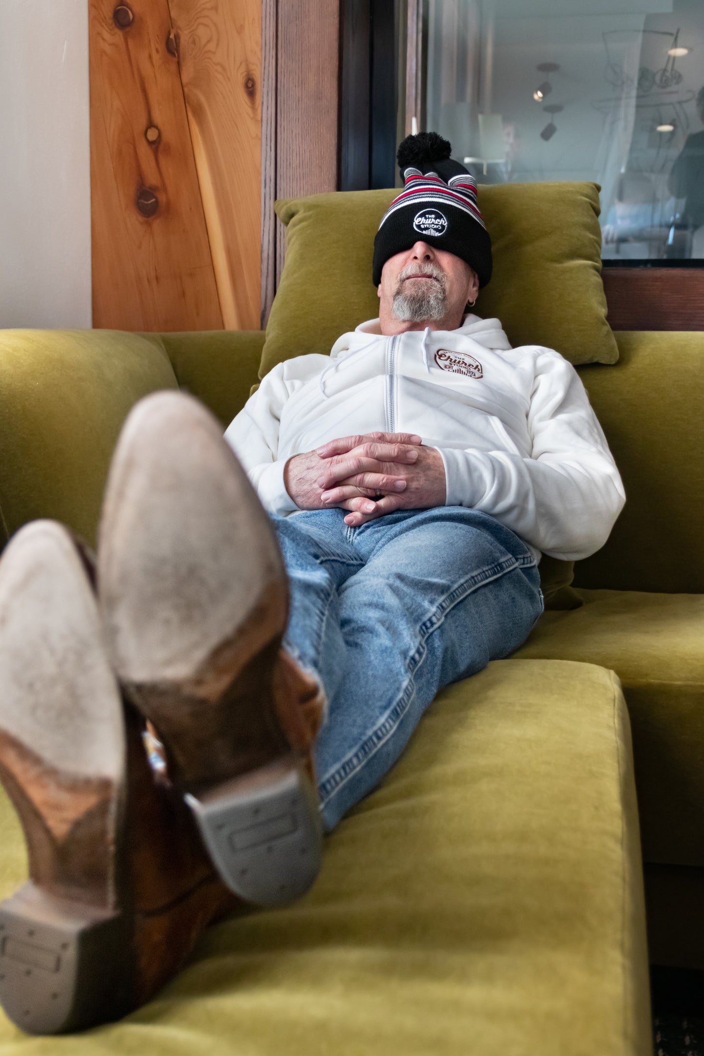 Classic Logo Cream Unisex Zip Hoodie