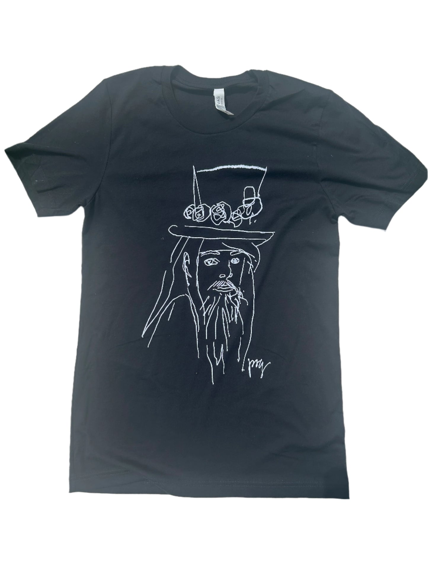 P.S Gordon Leon White on Black Tee