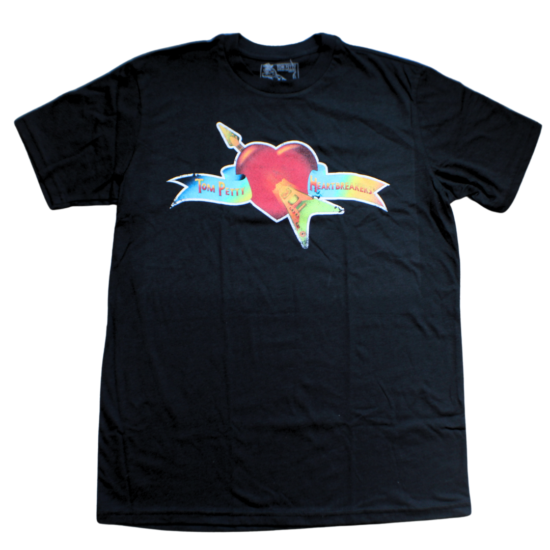 Tom Petty & The Heartbreakers Heart Logo Black Tee