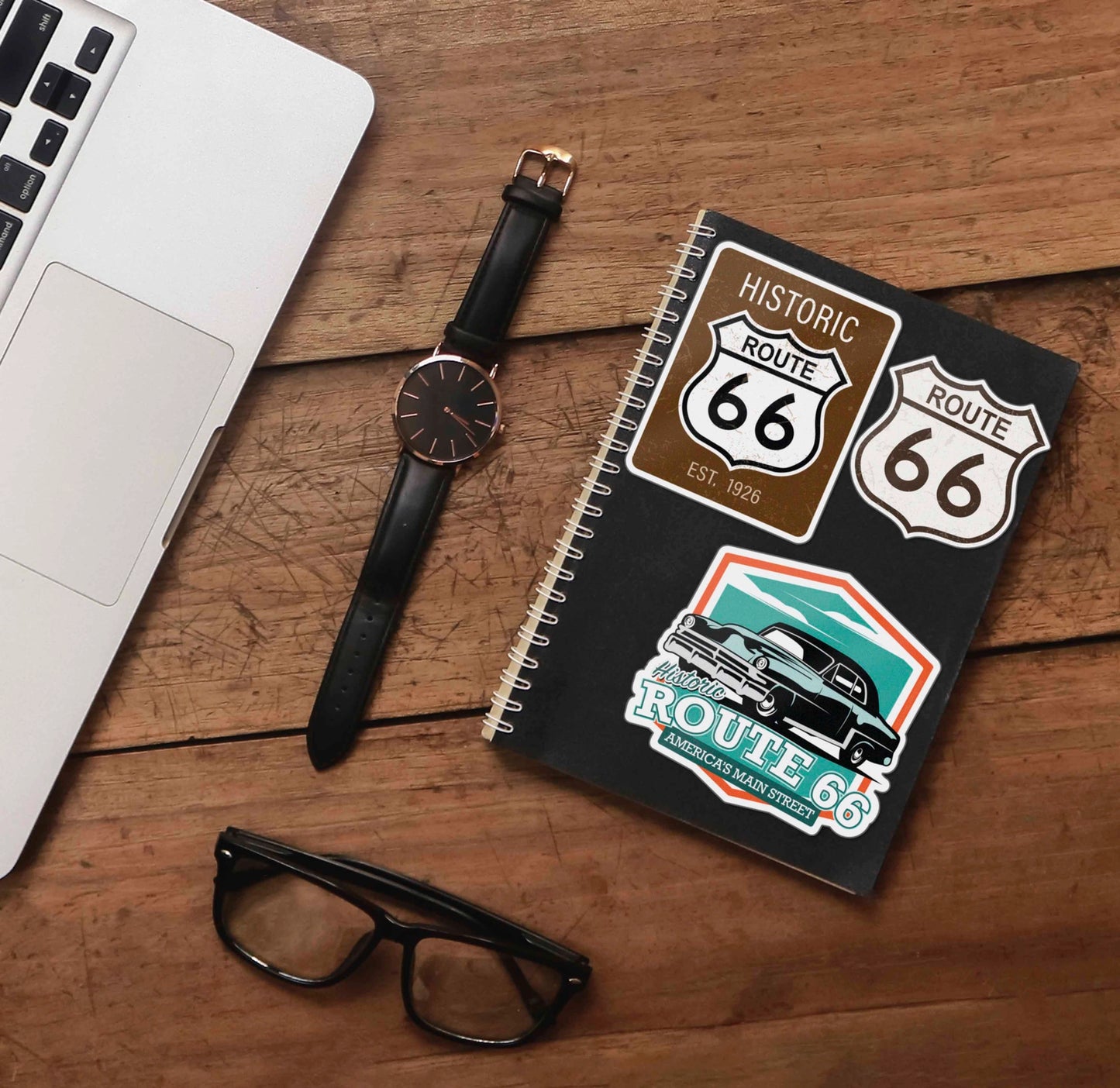Classic Car Route 66 Sticker