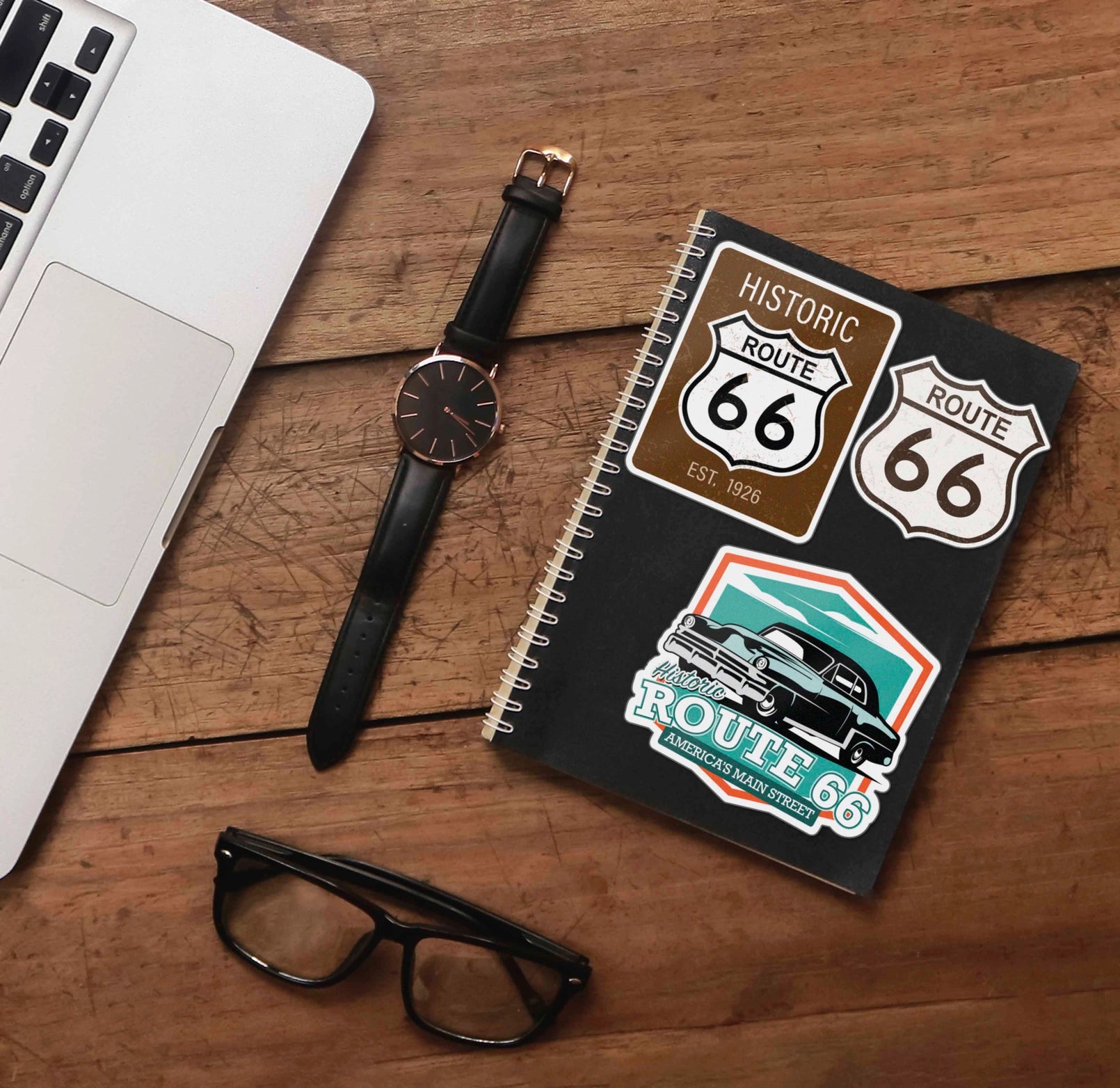 Classic Car Route 66 Sticker