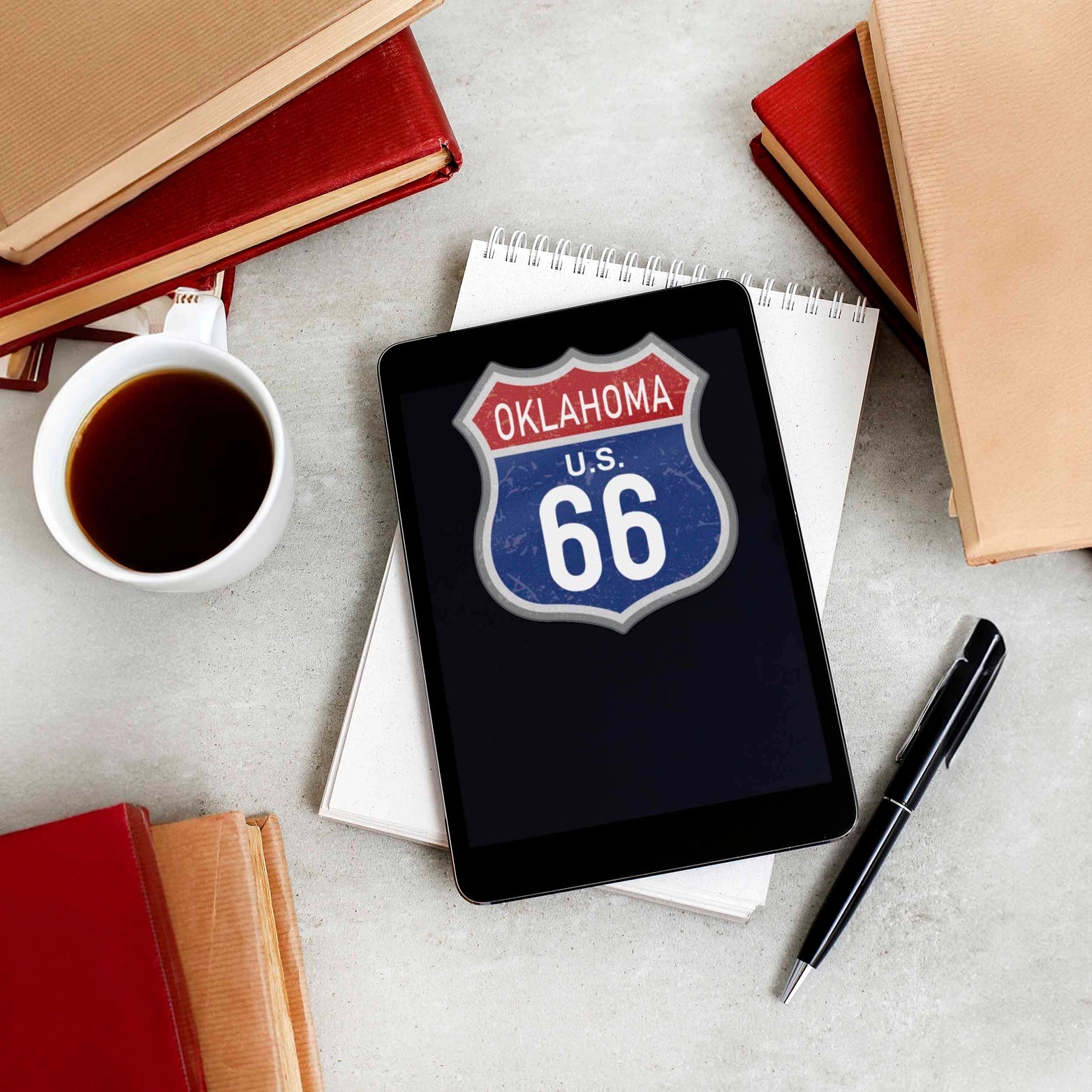 Oklahoma Blue Route 66 Sticker