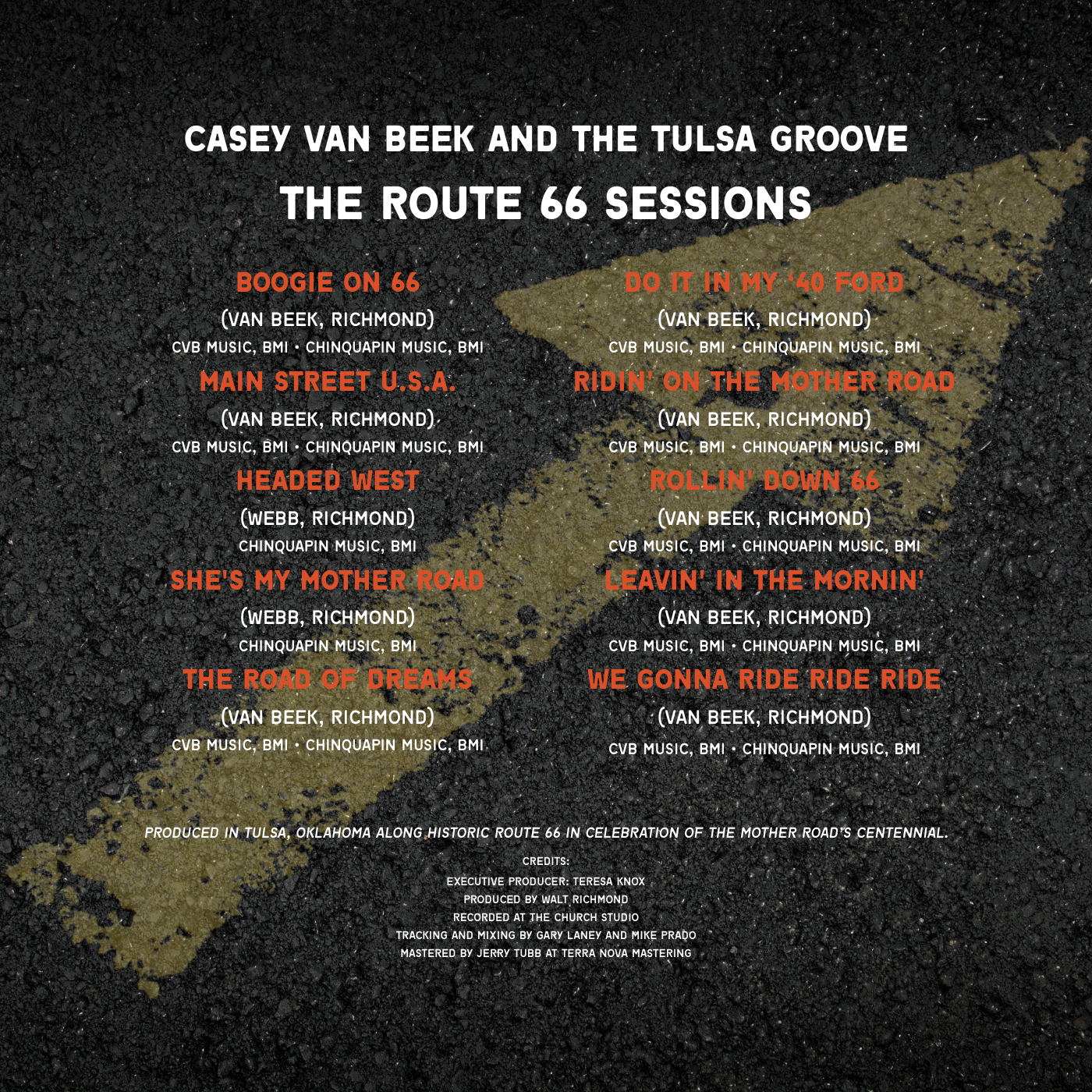 Casey Van Beek and the Tulsa Groove "The Route 66 Sessions" CD