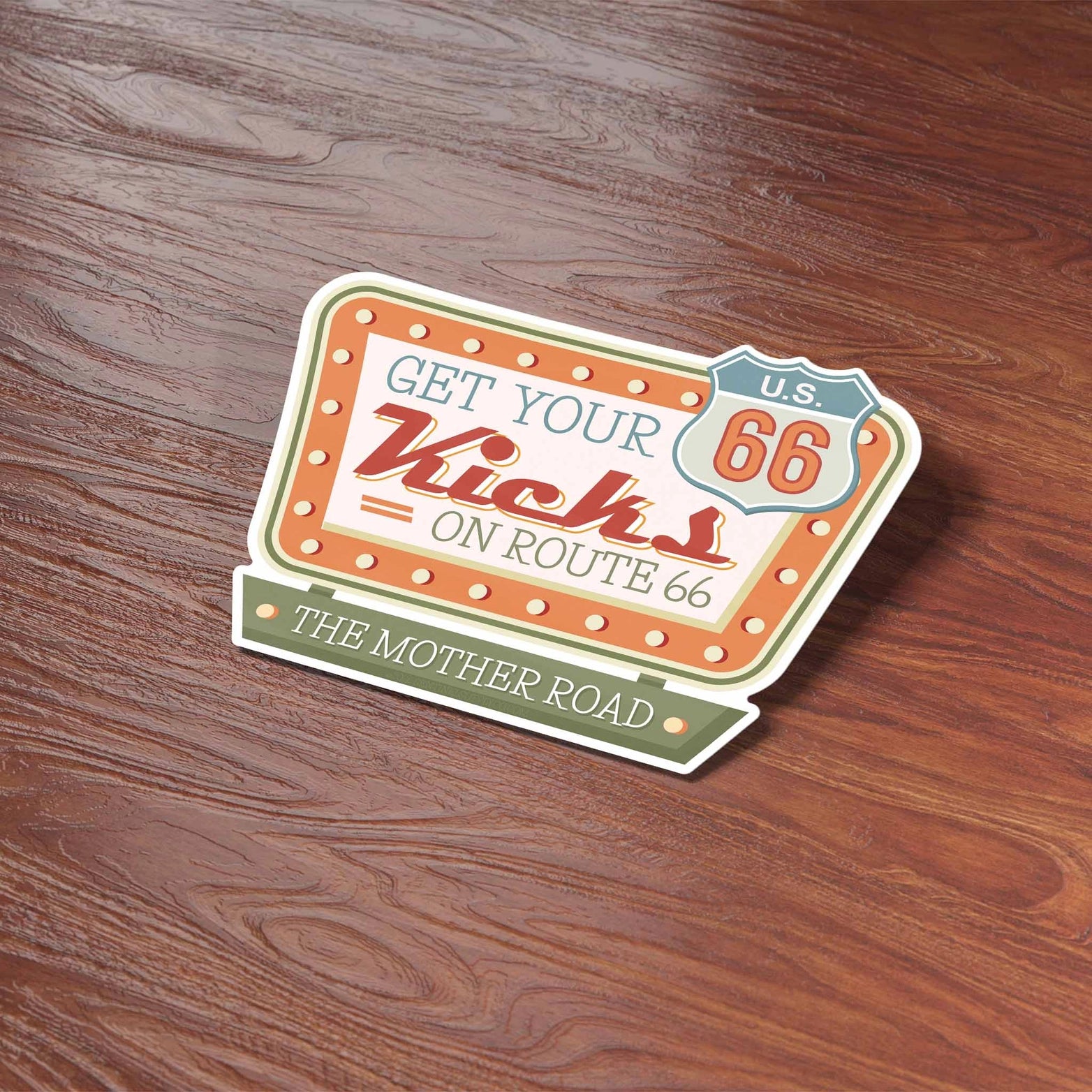 Get Your Kicks On Route 66 Sticker