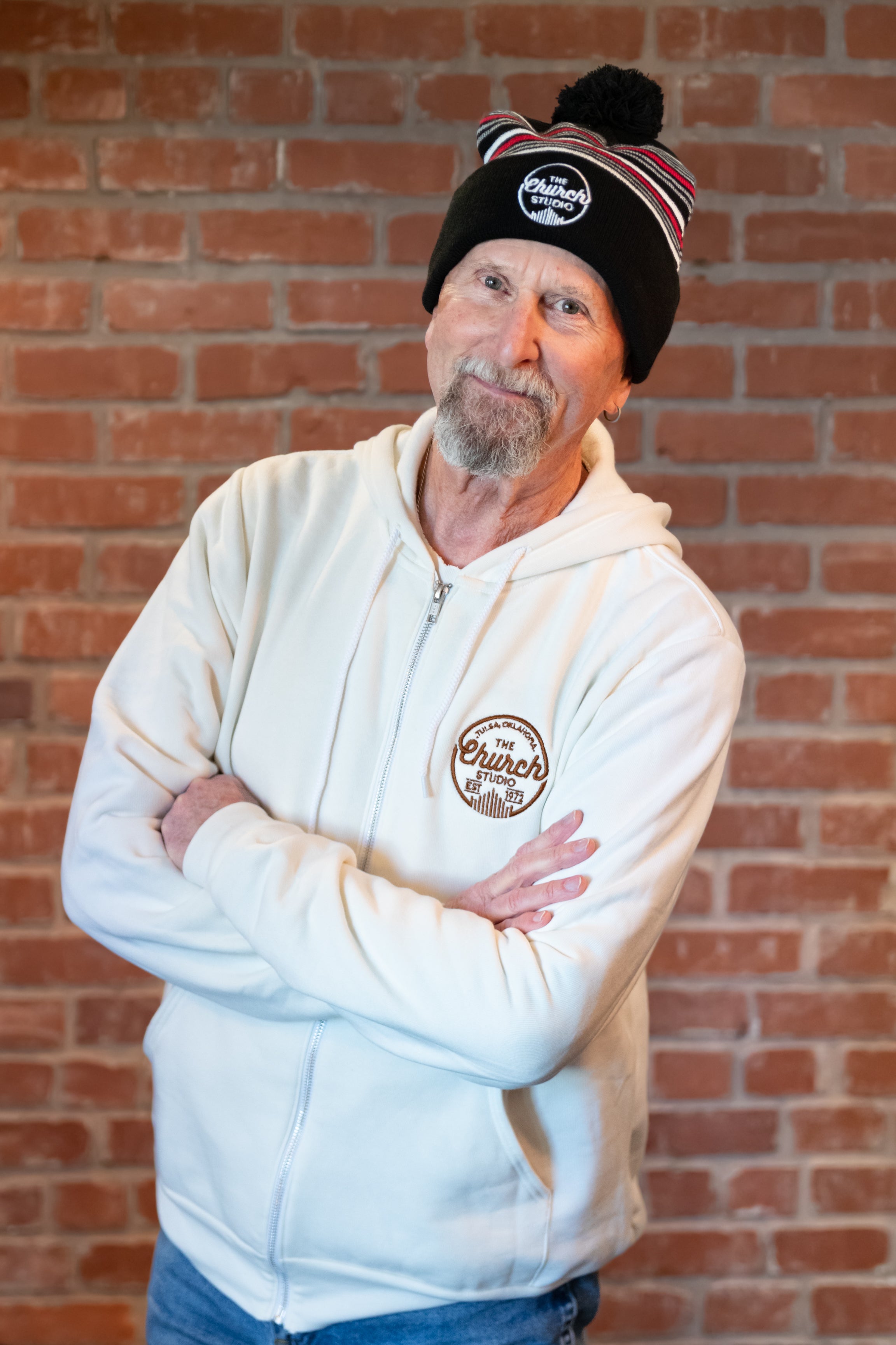 Classic Logo Cream Unisex Zip Hoodie (ON SALE)