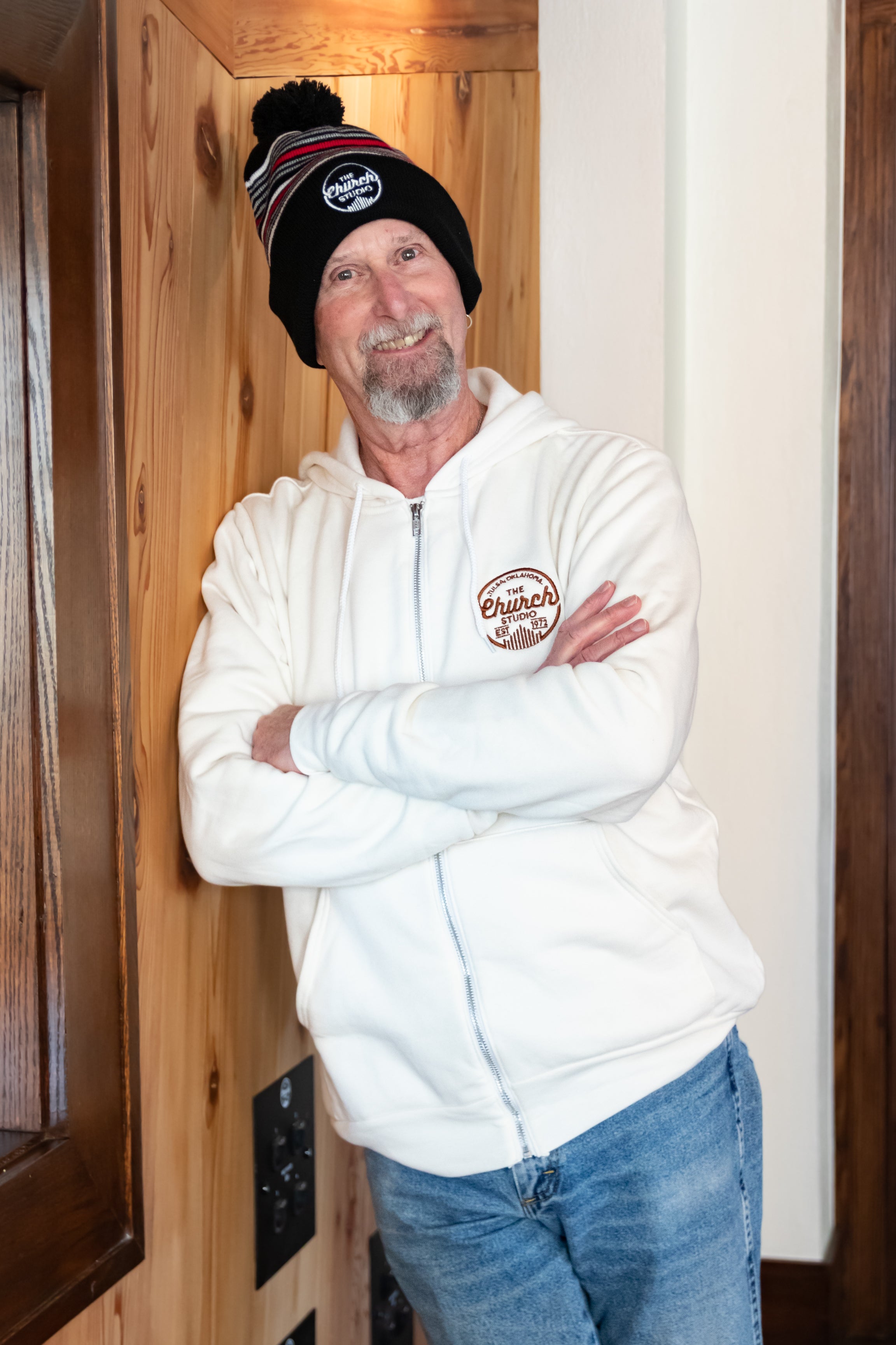 Classic Logo Cream Unisex Zip Hoodie (ON SALE)