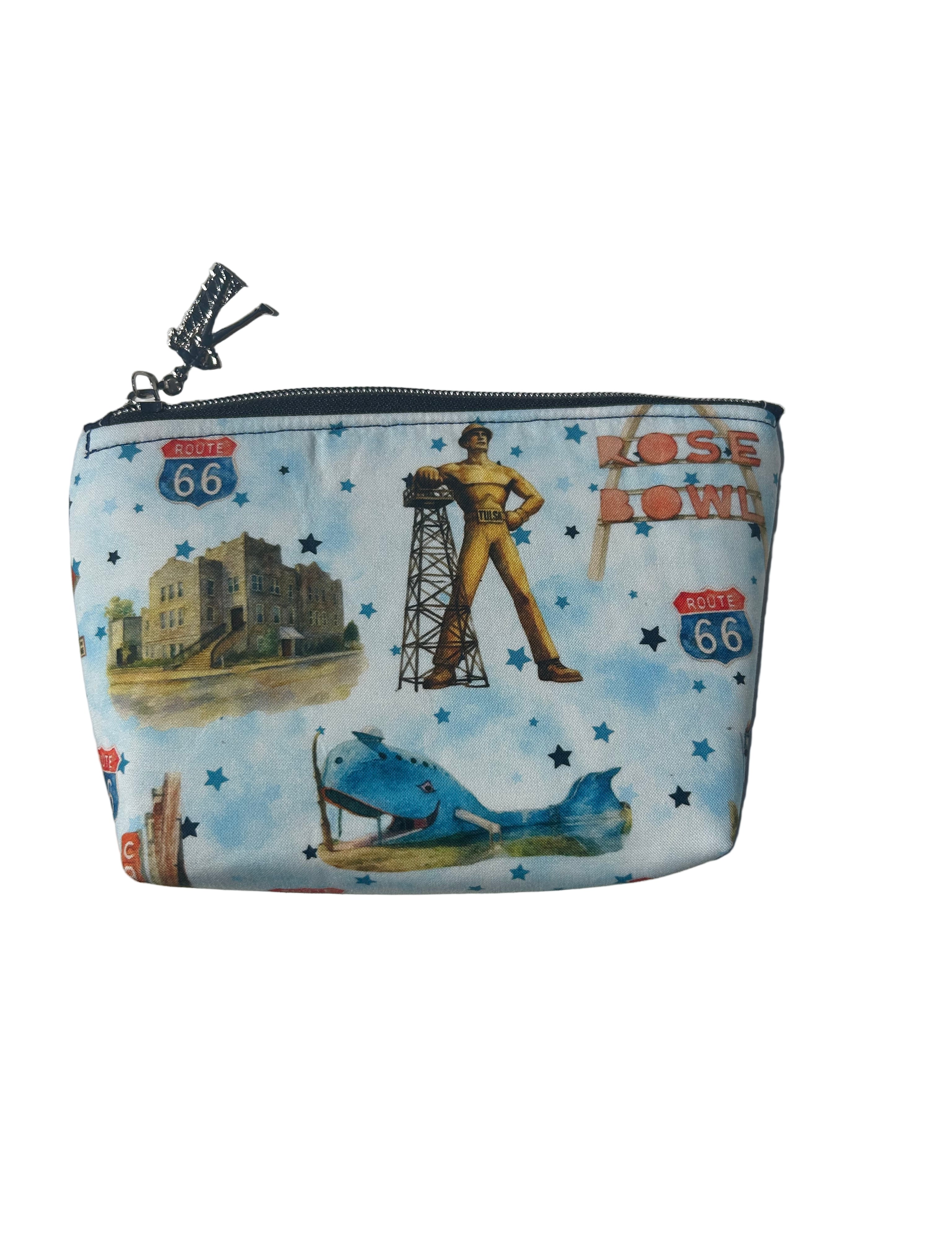 Handmade Route 66 Zip Pouch Featuring The Church Studio