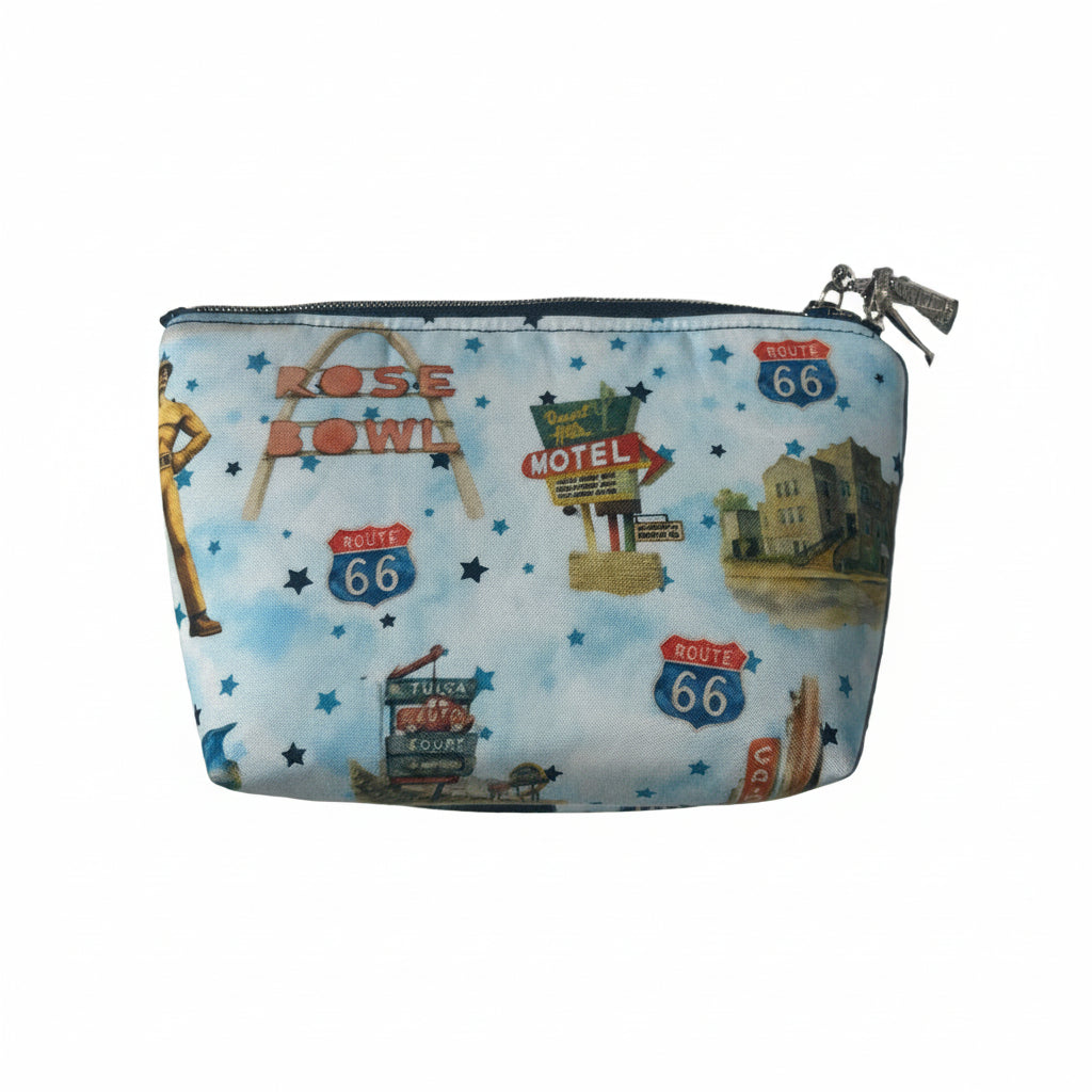Handmade Route 66 Zip Pouch Featuring The Church Studio