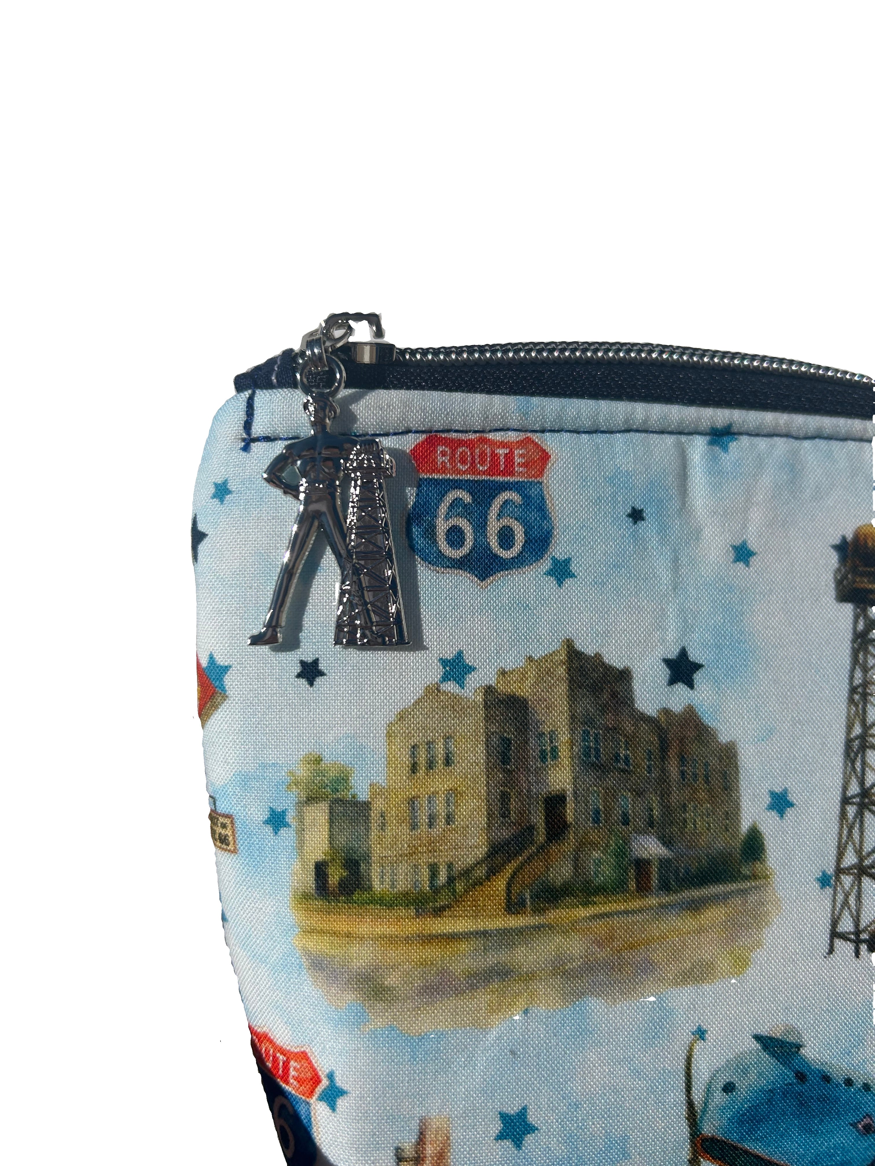 Handmade Route 66 Zip Pouch Featuring The Church Studio