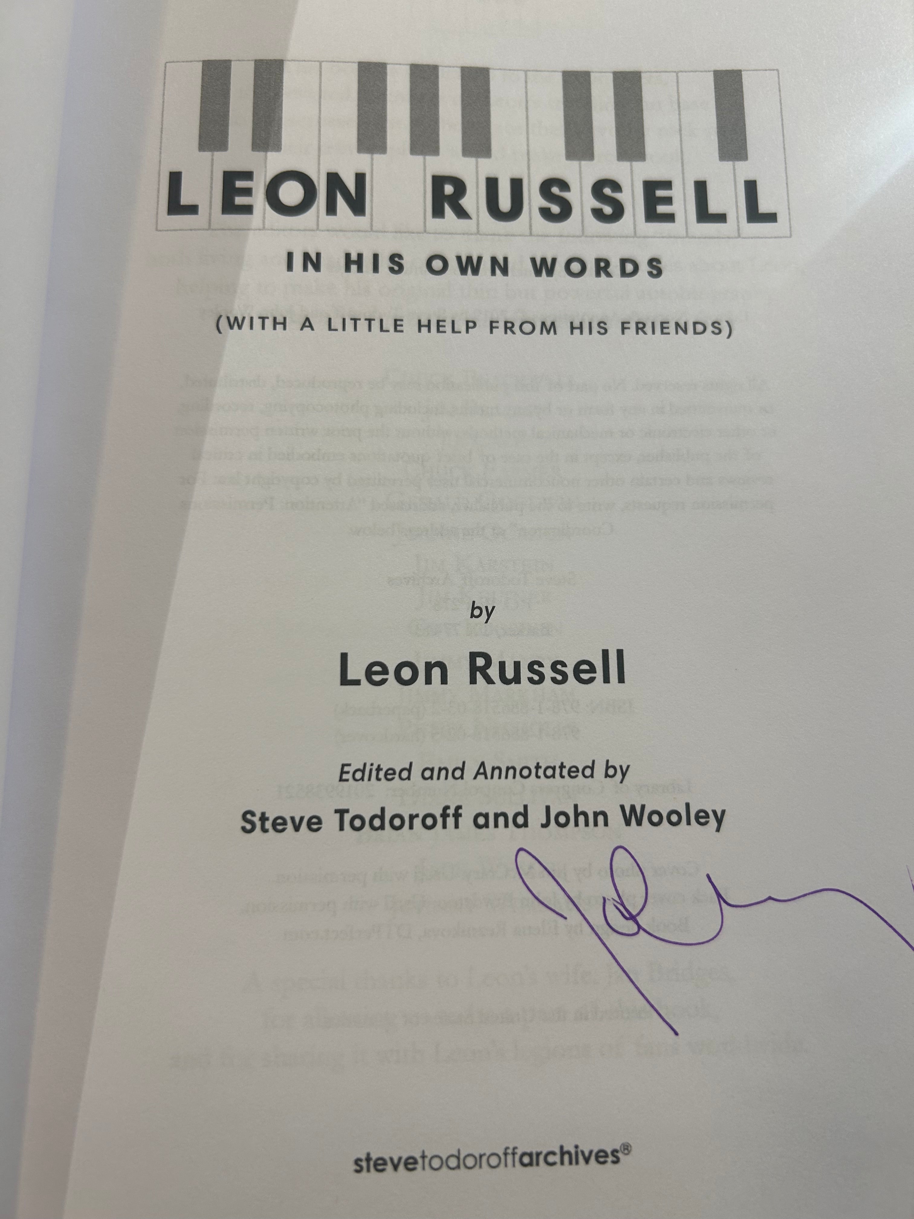 SIGNED Leon Russell In His Own Words: Hardcover