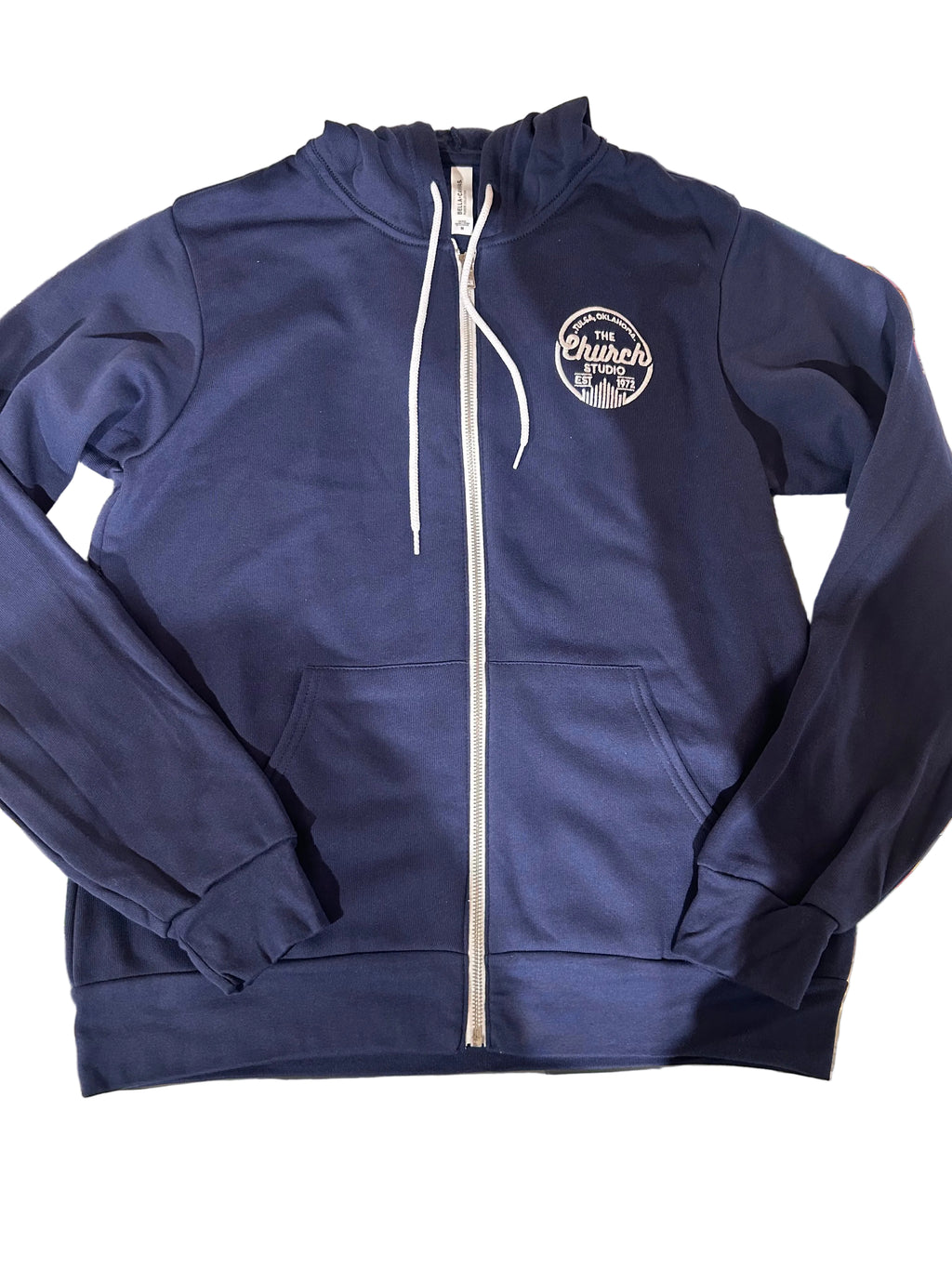 Navy Unisex Zip Up Hoodie