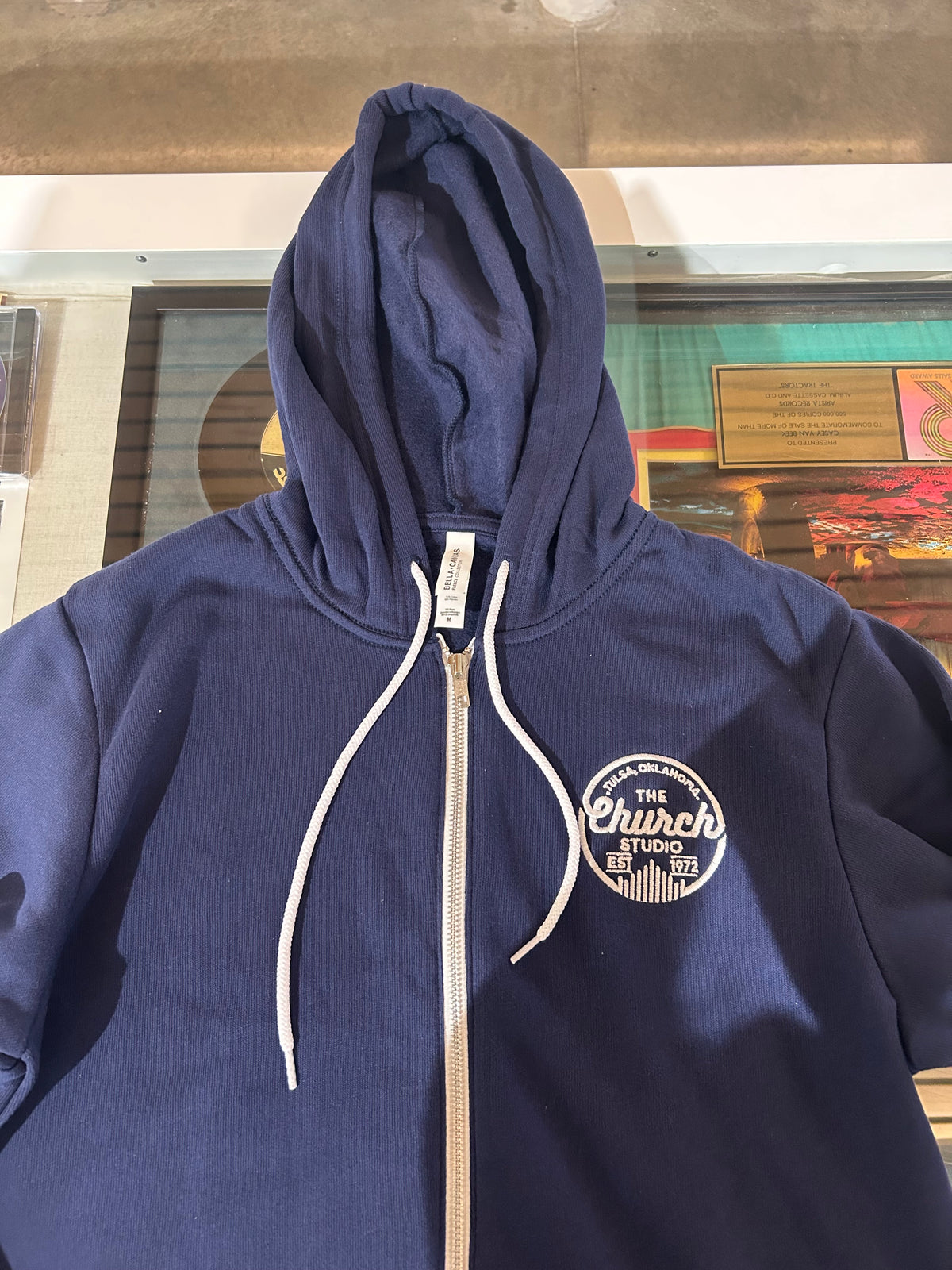 Navy Unisex Zip Up Hoodie