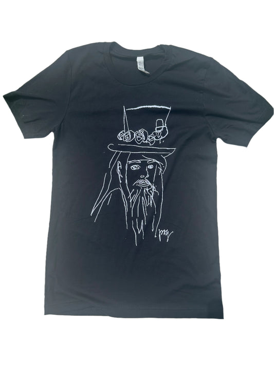 P.S Gordon Leon White on Black Tee