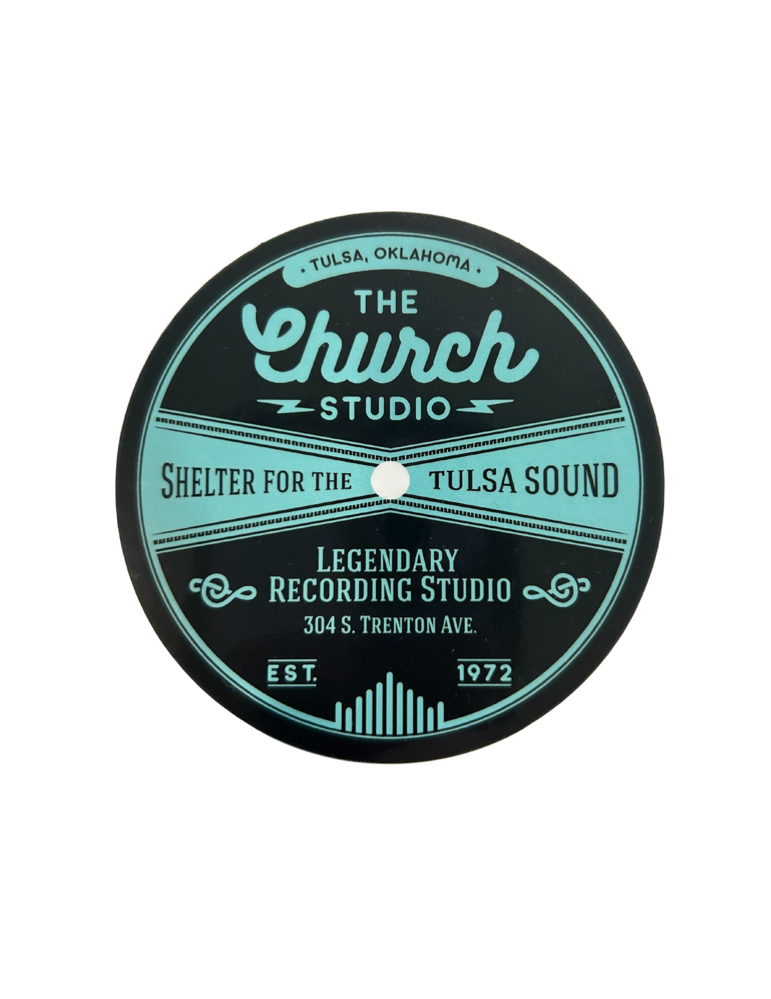 Blue and Black Vinyl Church Studio Sticker