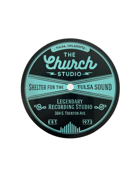 Blue and Black Vinyl Church Studio Sticker