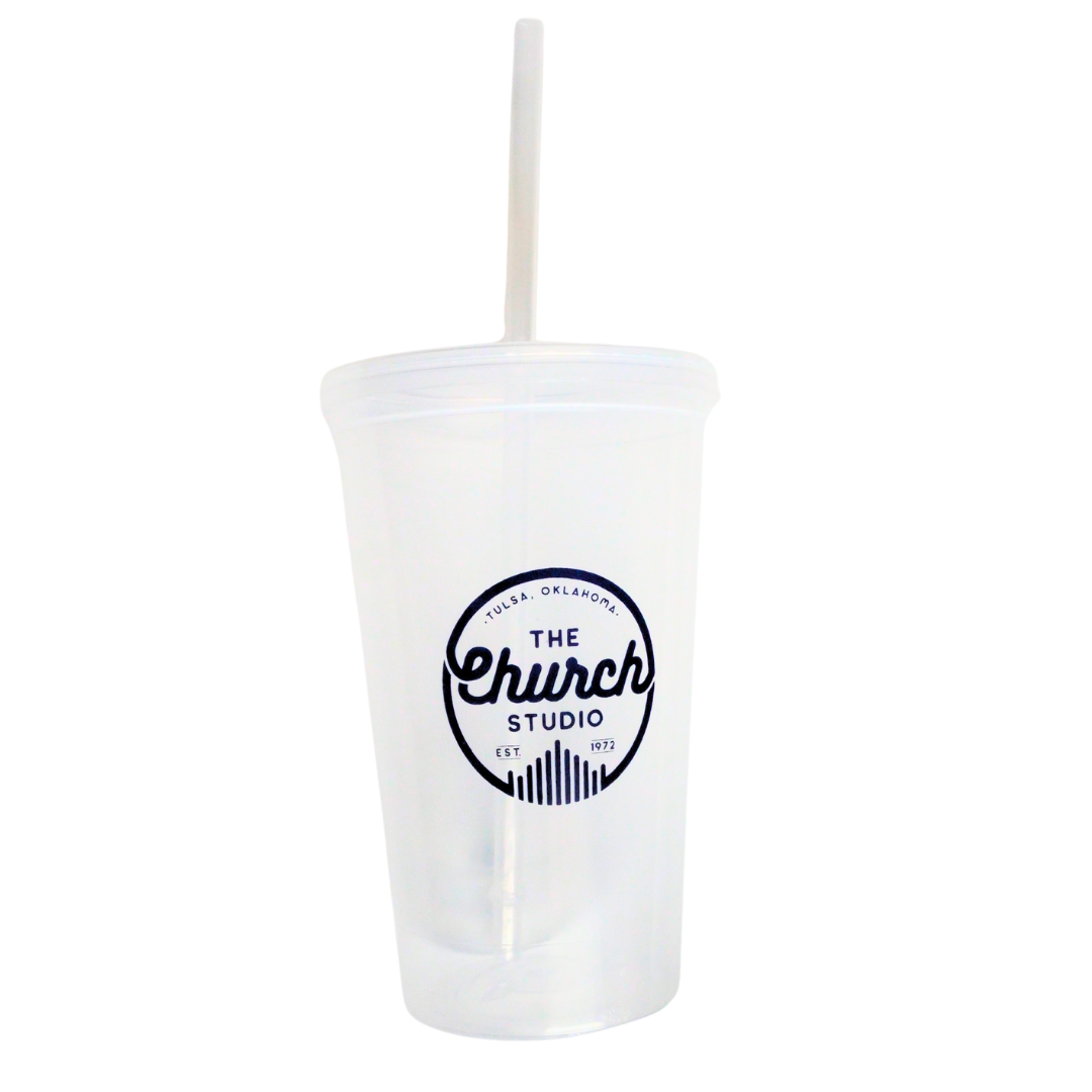 Clear Church Studio Reusable Cup with Straw