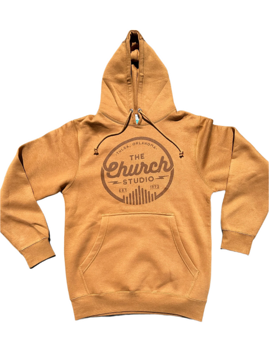 Mustard Brown Classic Logo Unisex Pull Over Hoodie