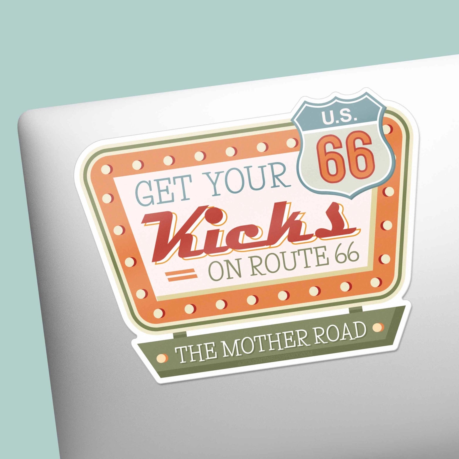 Get Your Kicks On Route 66 Sticker