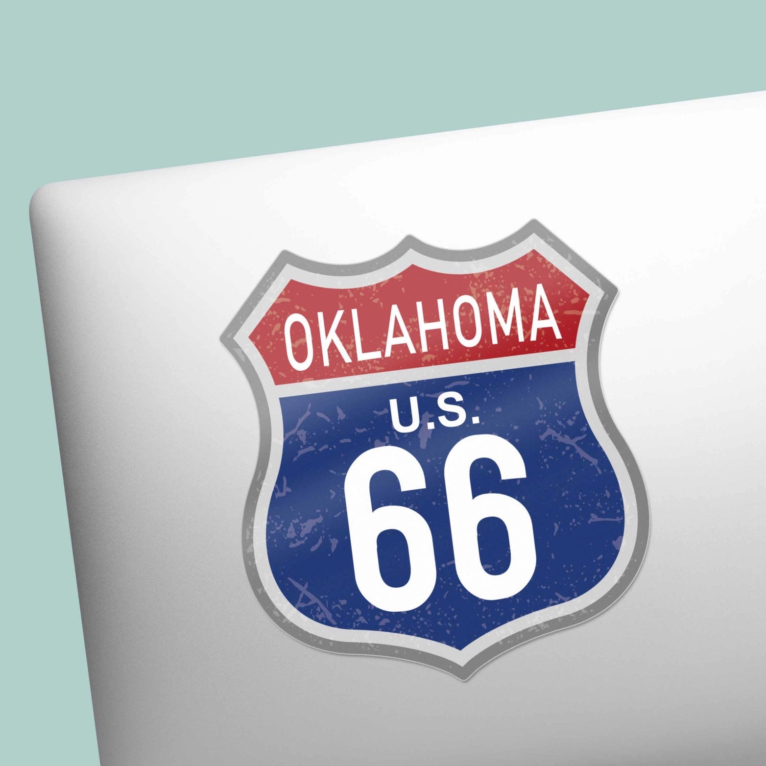 Oklahoma Blue Route 66 Sticker