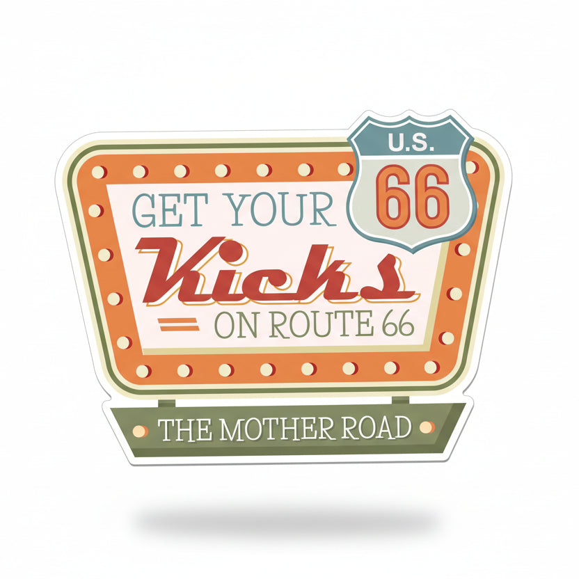 Get Your Kicks On Route 66 Sticker